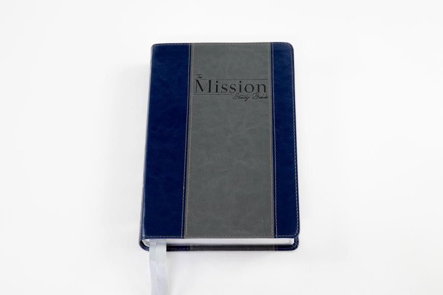 Oklahoma Academy Publishing-Bibel, Englisch, Mission Study Bible, KJV, Softleder blau-grau (Sapphire)_2541623_